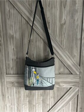🎨 Whimsical Retro Hand-Painted Jak’s Crossbody Bag